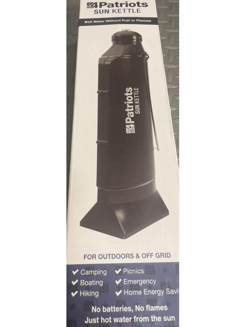 4 Patriots Sun Kettle Portable Solar Camping Coffee Gift New